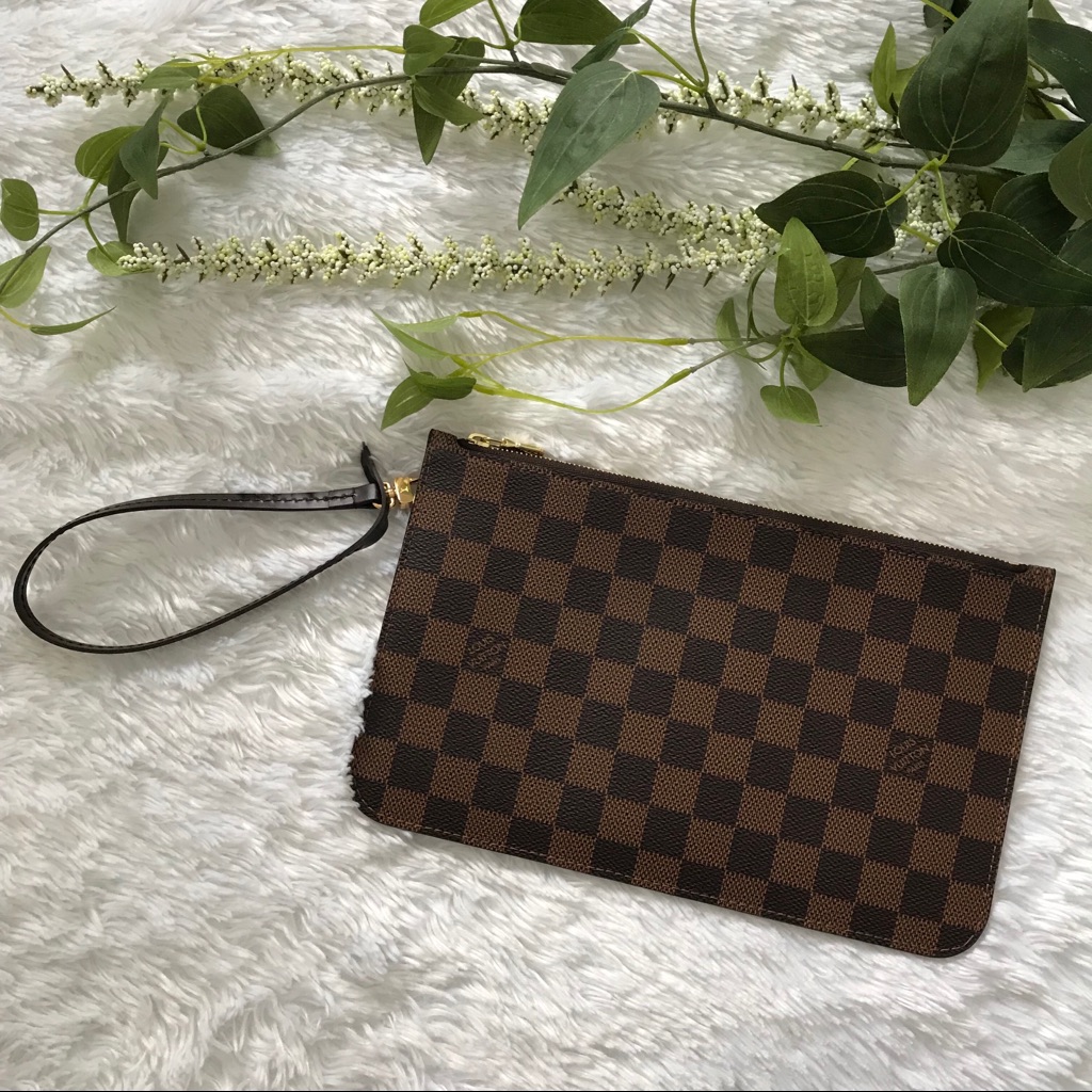 Louis Vuitton Brown Damier Ebene Canvas Wristlet